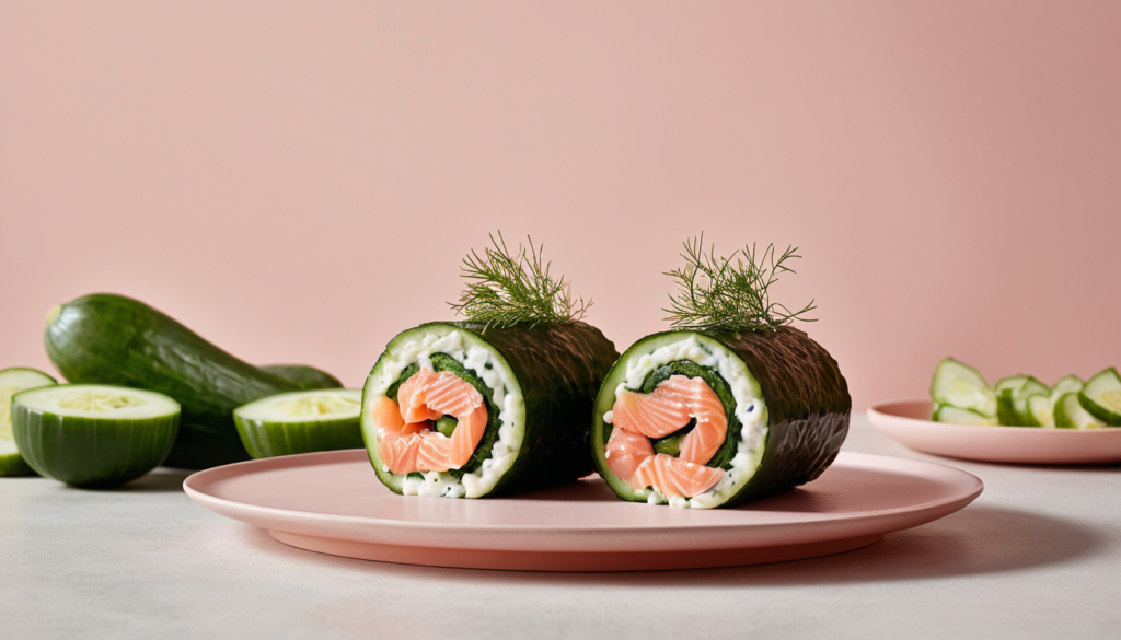 Smoked Salmon Roulade on Cucumber Chatelaine