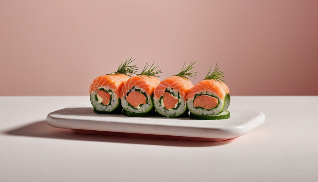 Smoked Salmon Roulade on Cucumber Chatelaine