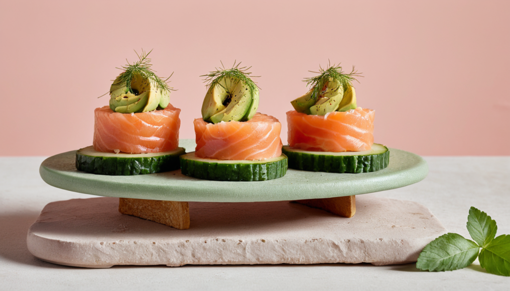 Smoked Salmon Roulade on Cucumber Chatelaine