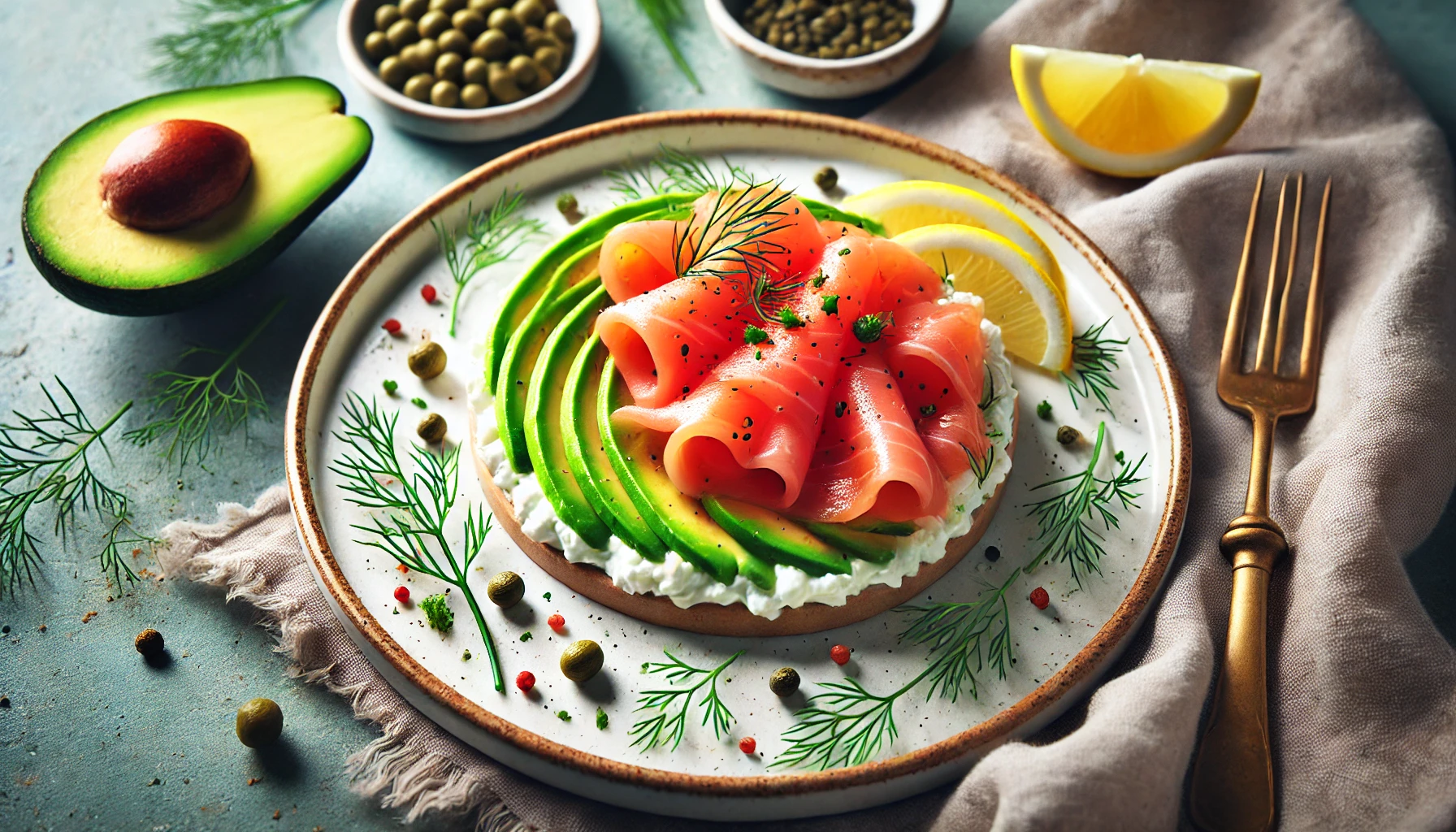 beautifully plated smoked salmon